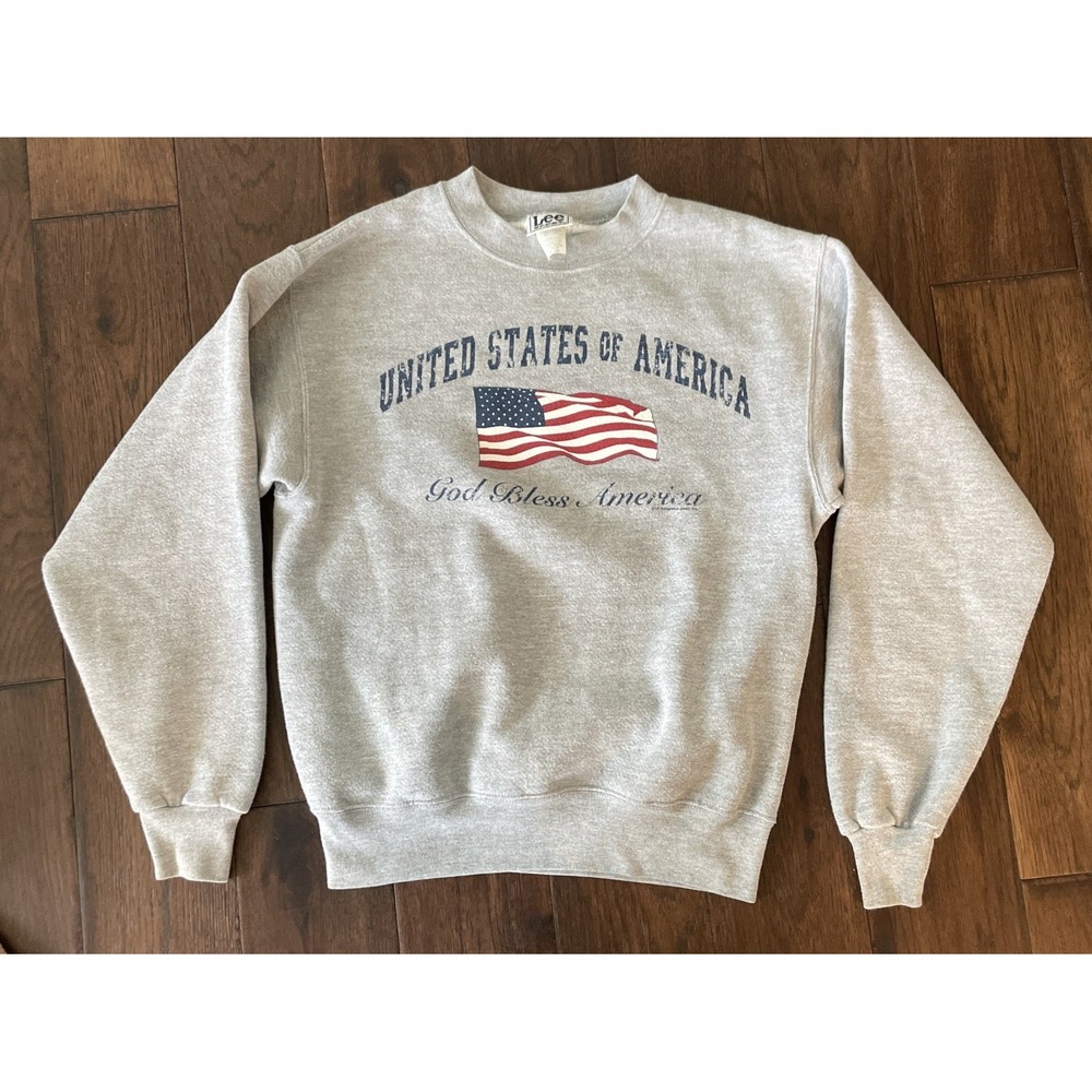 Vintage Lee Sport God Bless America Crewneck Sweatshirt Kids (14-16)